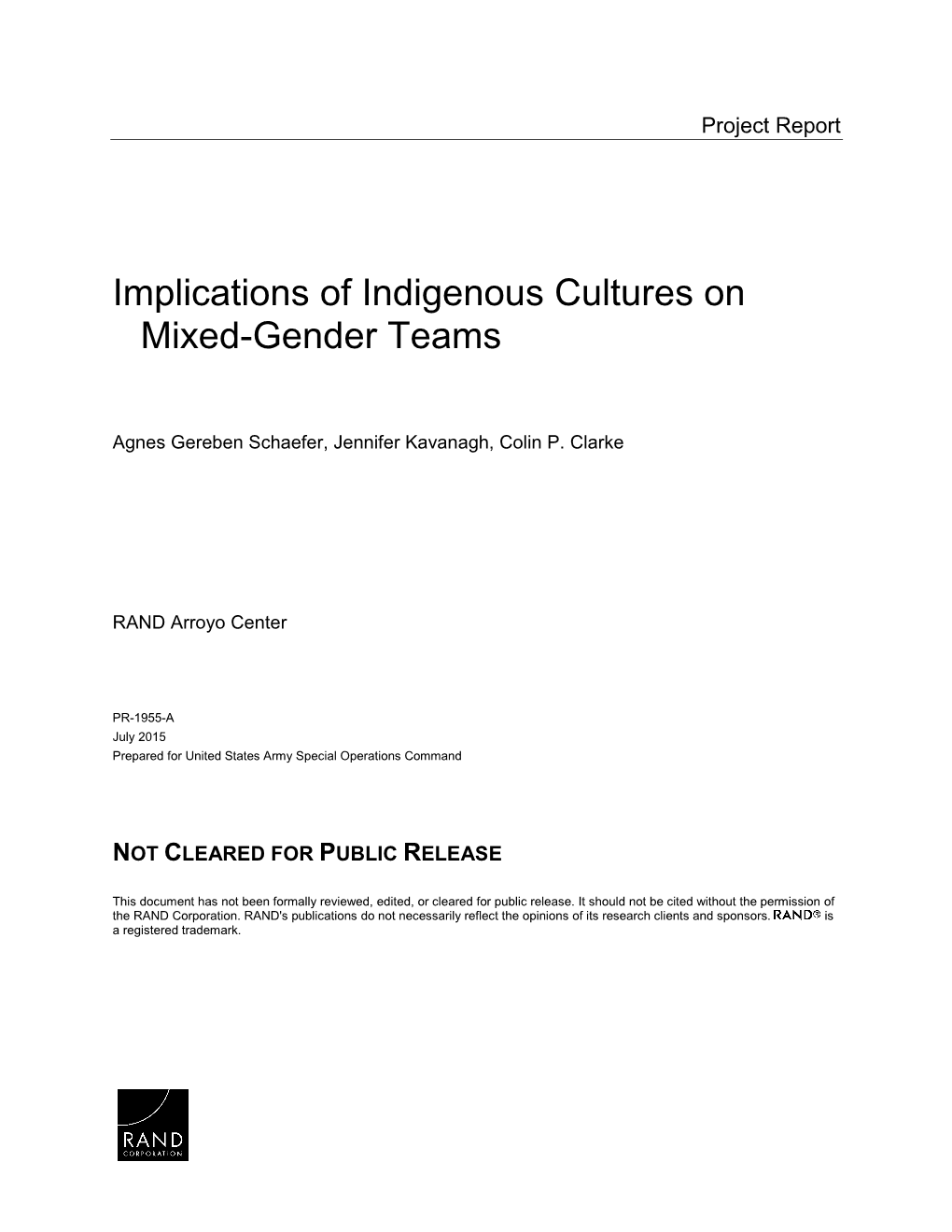 Implications of Indigenous Cultures on Mixed-Gender Teams