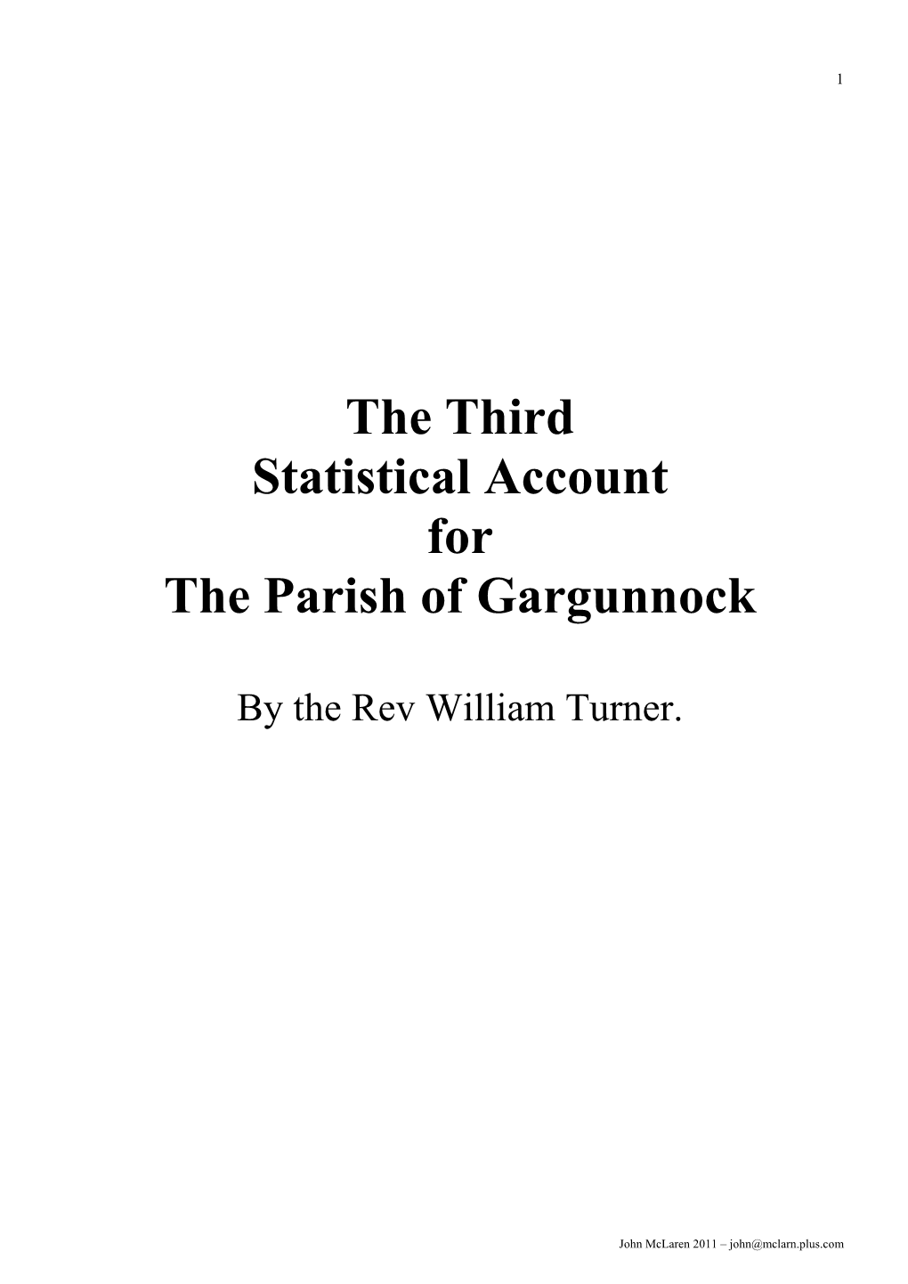 The Third Statistical Account for the Parish of Gargunnock