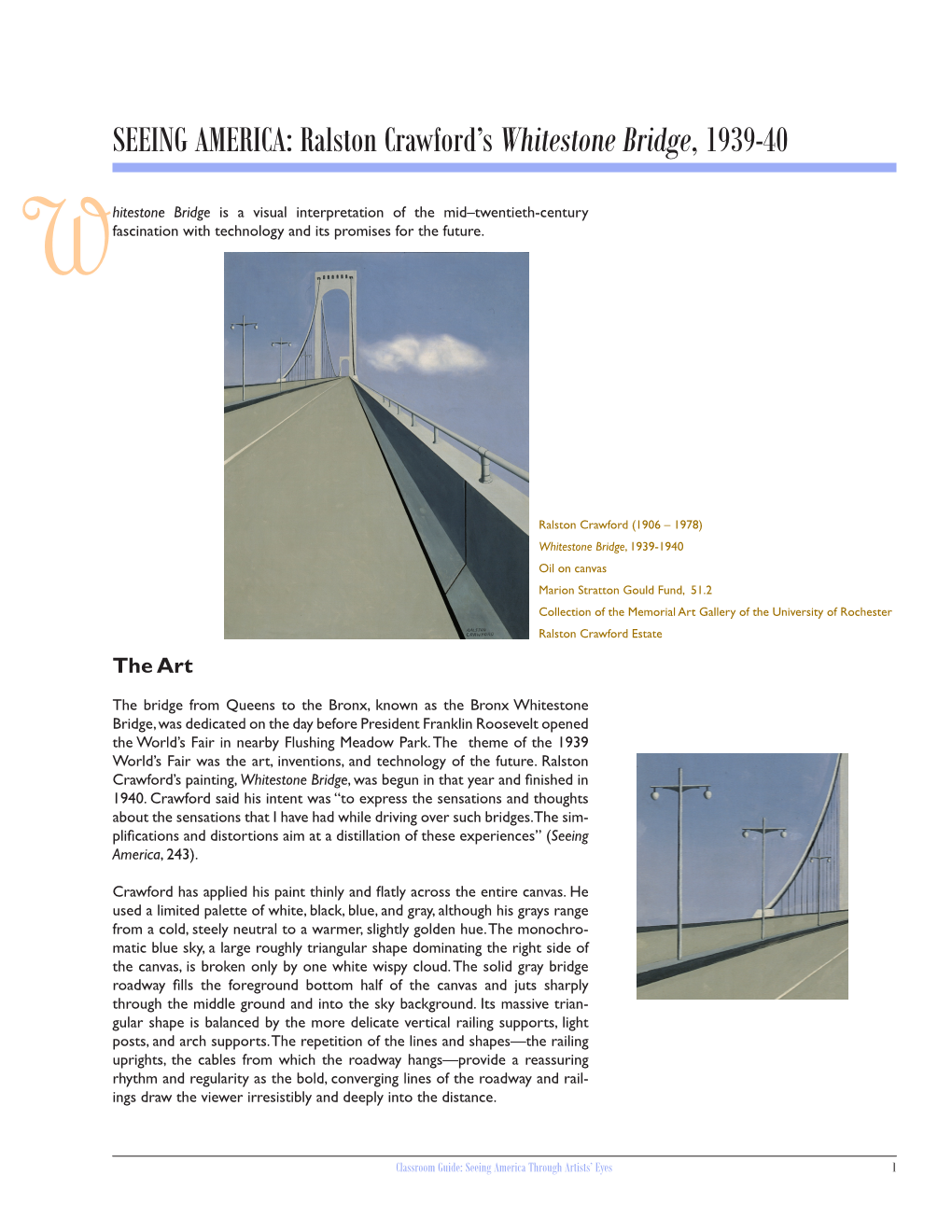 SEEING AMERICA: Ralston Crawford's Whitestone Bridge, 1939-40