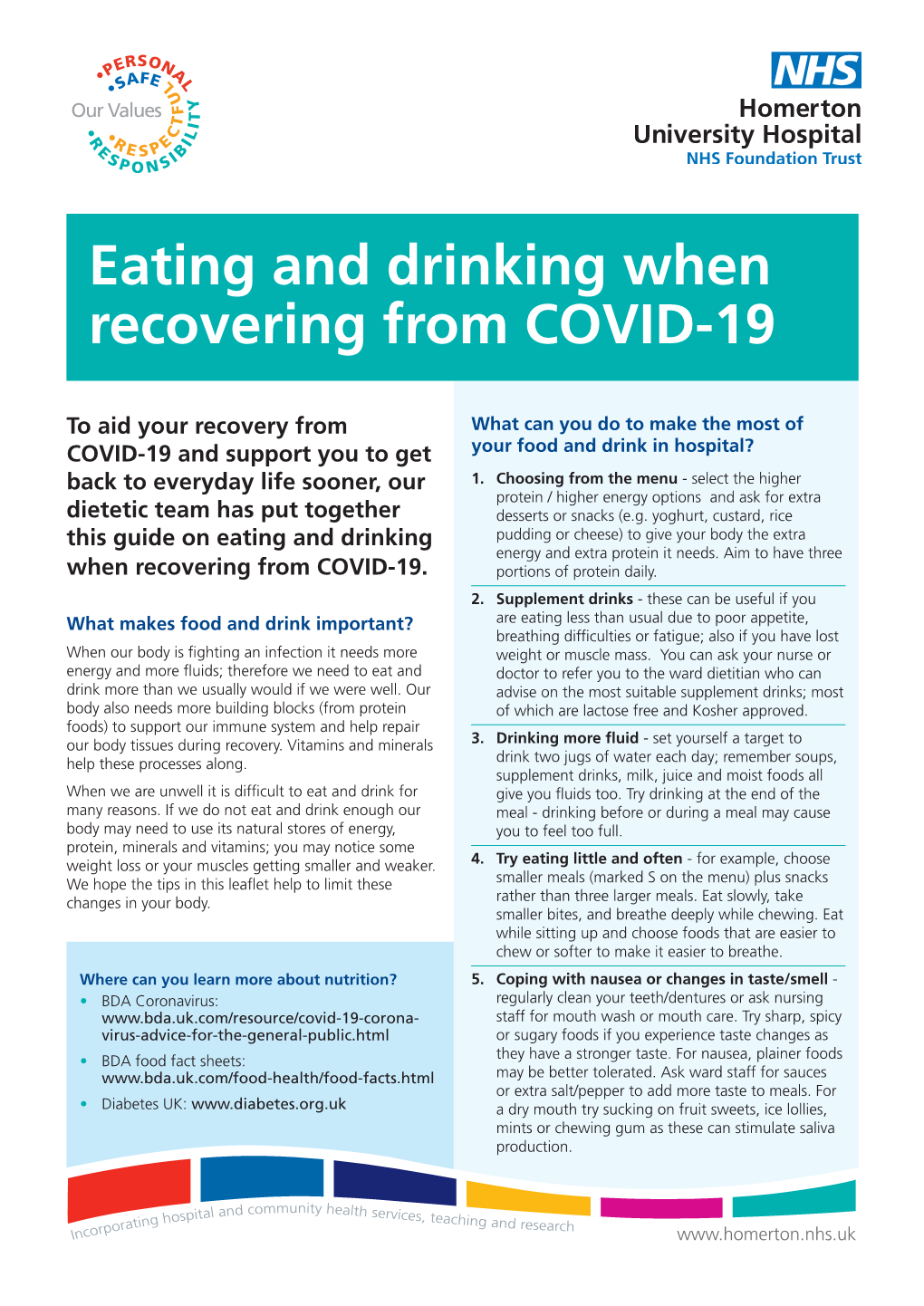 Eating and Drinking When Recovering from COVID-19