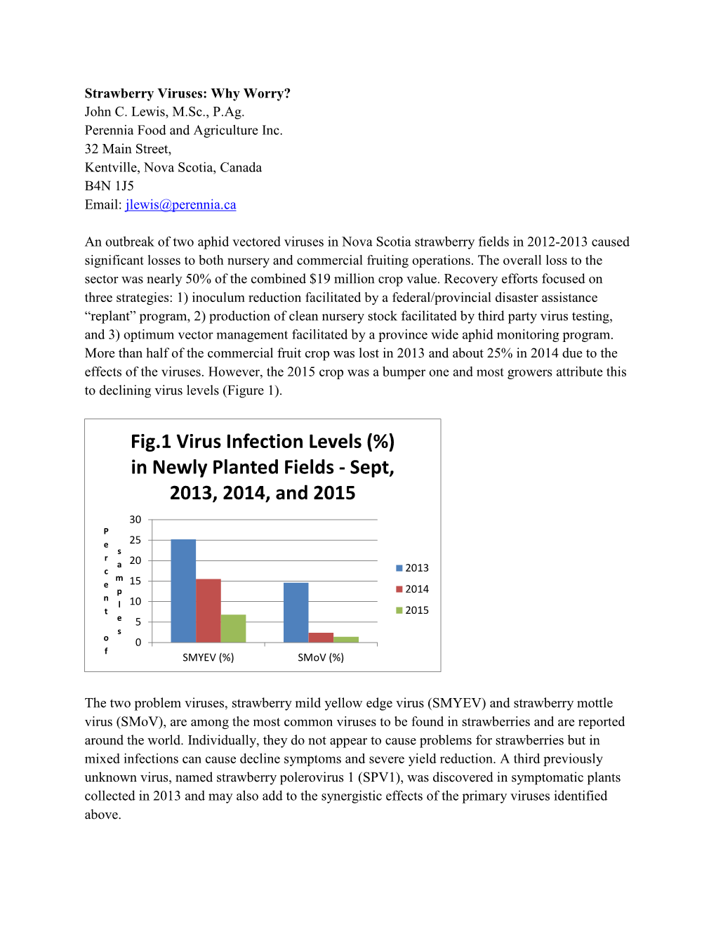 Strawberry Viruses: Why Worry? John C