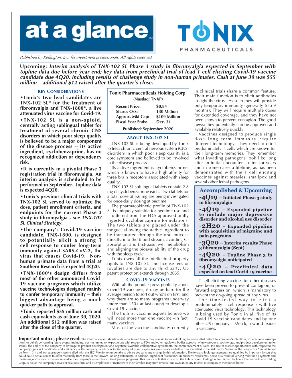 Interim Analysis of TNX-102 SL Phase 3 Study In