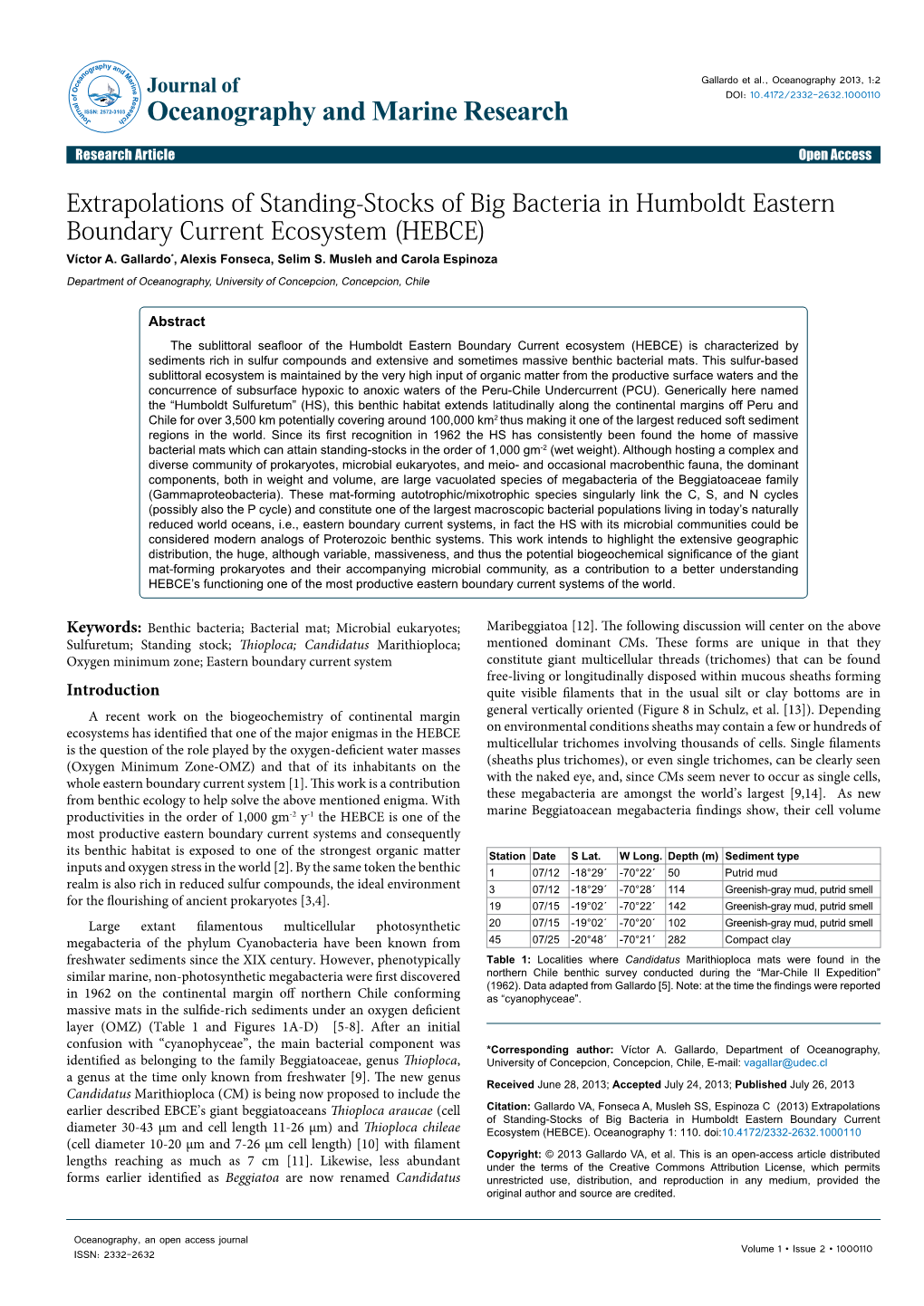 Extrapolations of Standing-Stocks of Big Bacteria in Humboldt Eastern Boundary Current Ecosystem (HEBCE) Víctor A