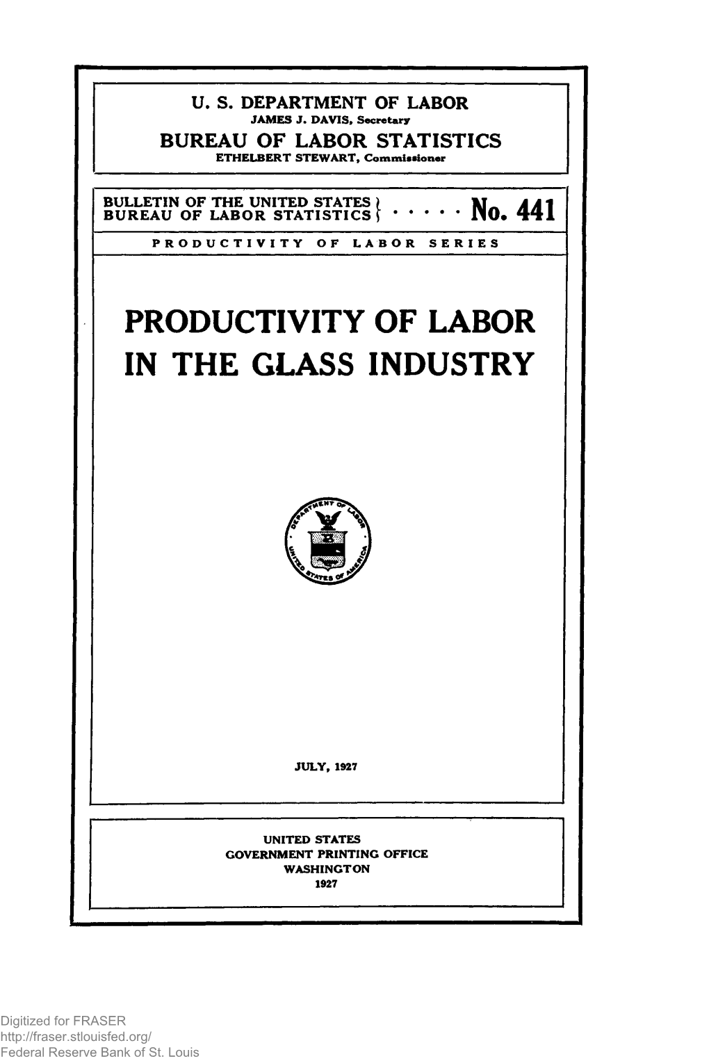 Bulletin of the United States Bureau of Labor Statistics, No