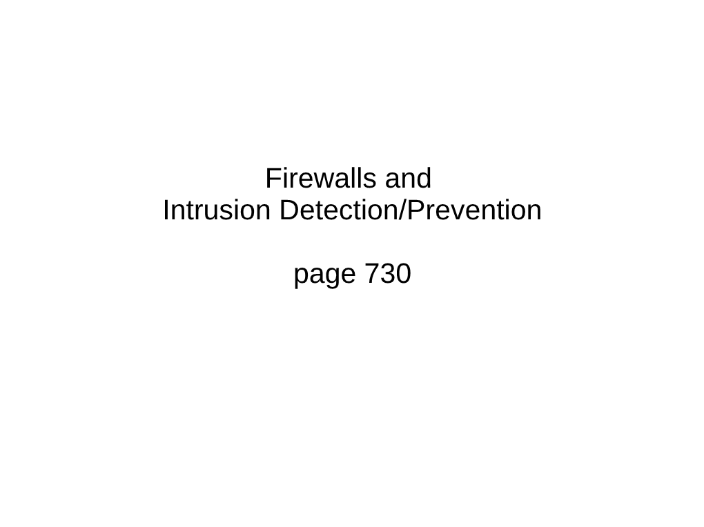 Firewalls and Intrusion Detection/Prevention Page