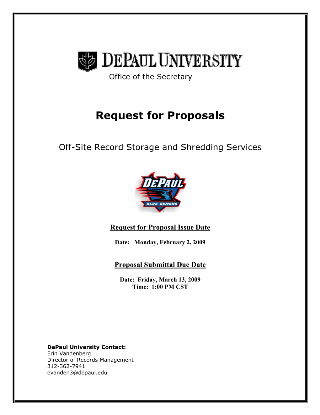 Request for Proposals