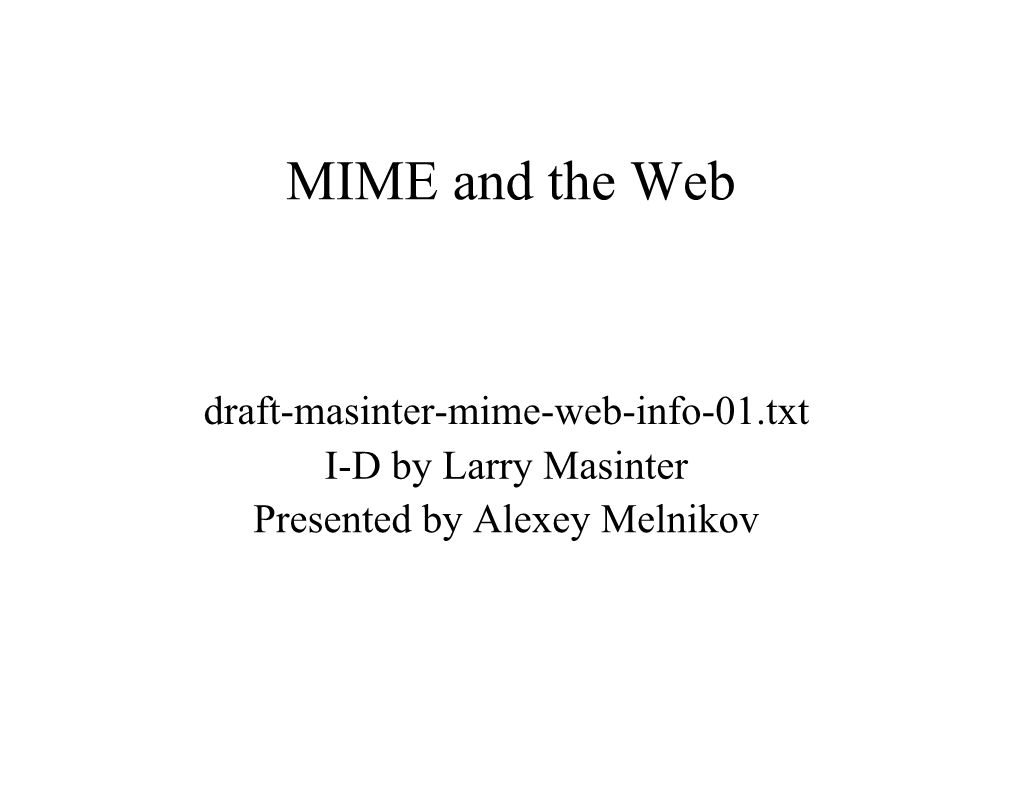 MIME and the Web