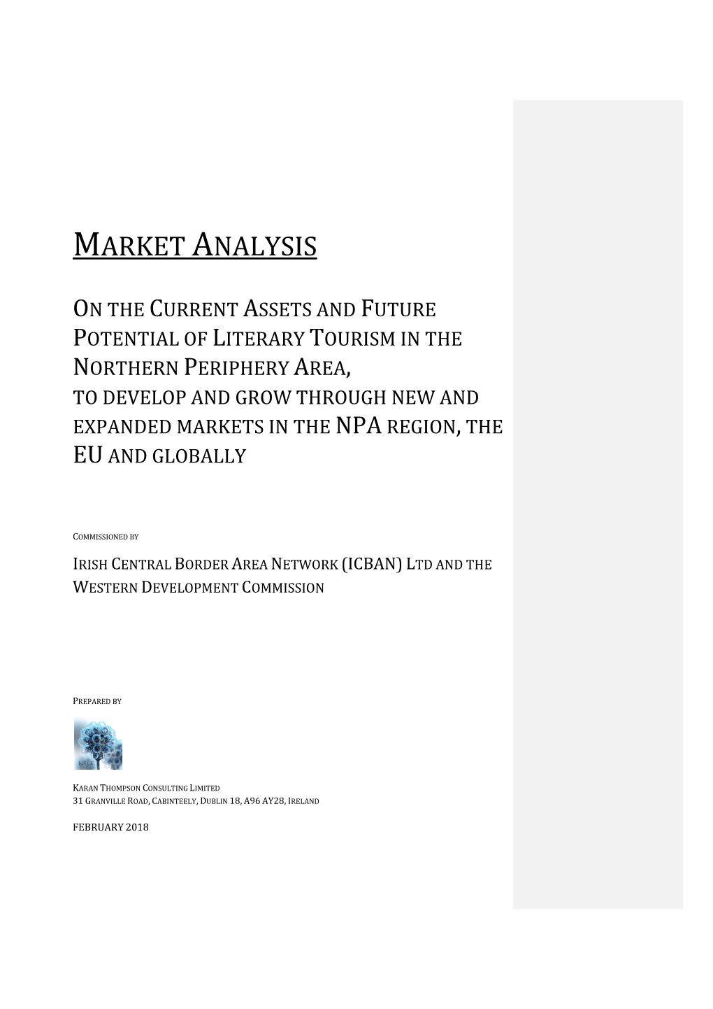 Literary Tourism Market Analysis in the Northern Periphery Area