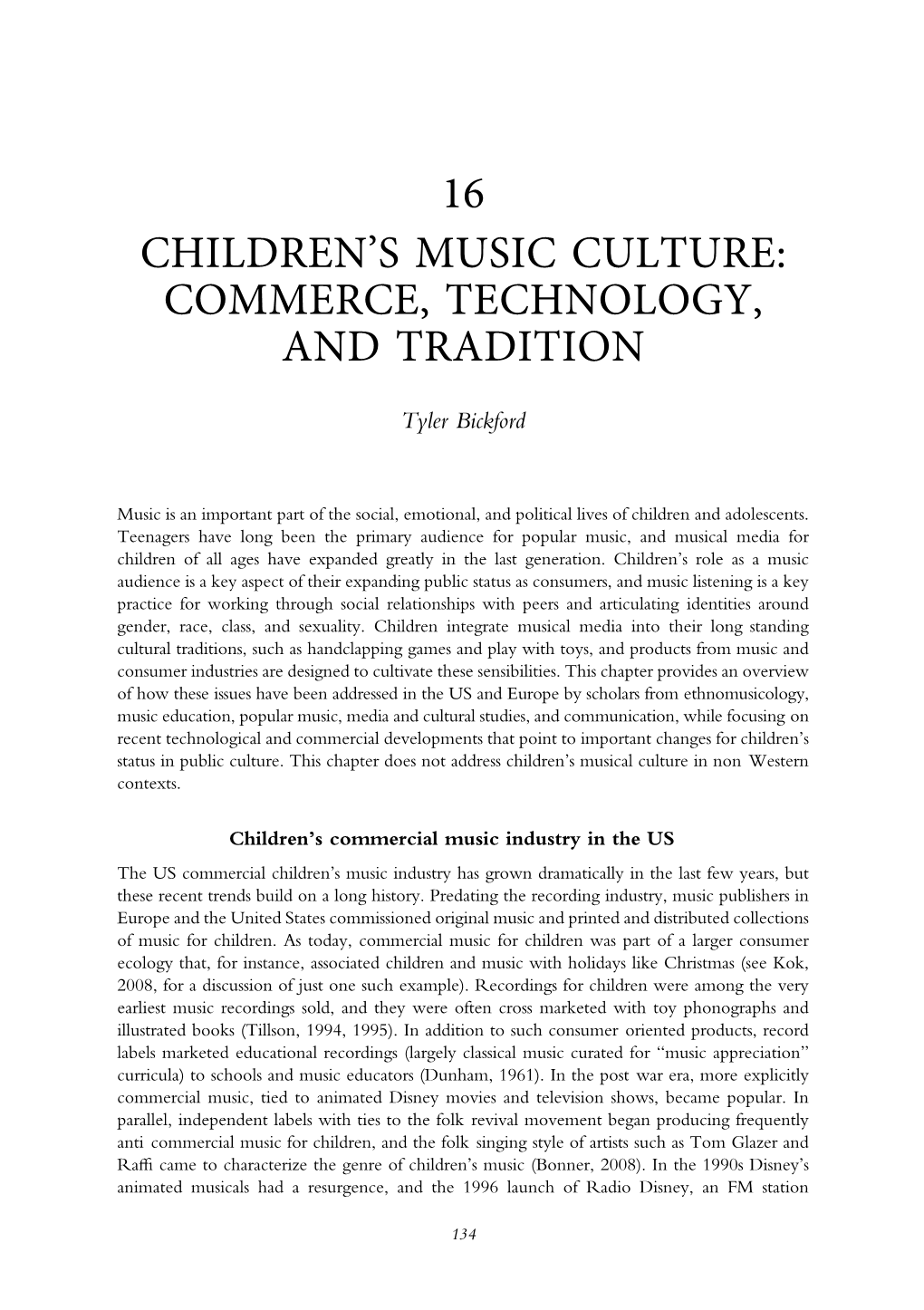 16 Children's Music Culture: Commerce, Technology, and Tradition