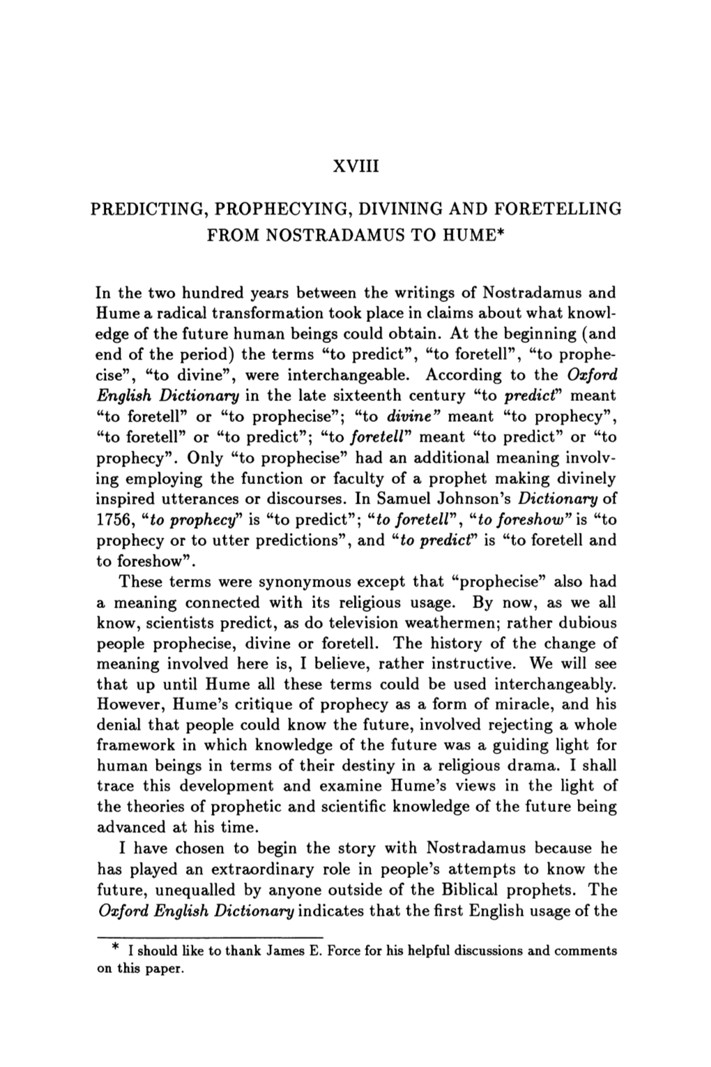 Xviii Predicting, Prophecying, Divining And