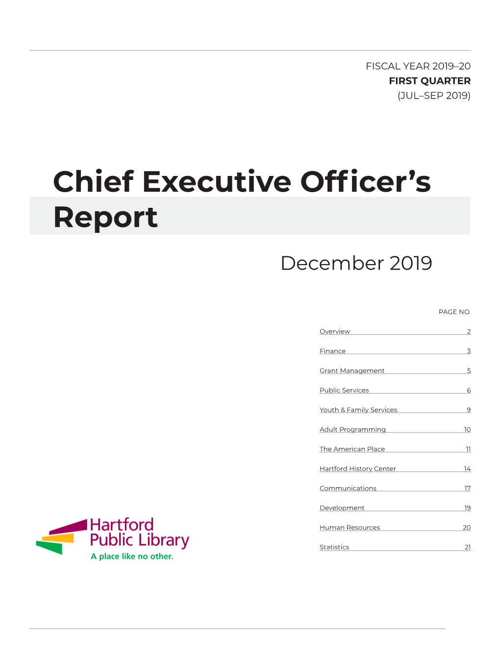 Chief Executive Officer's Report