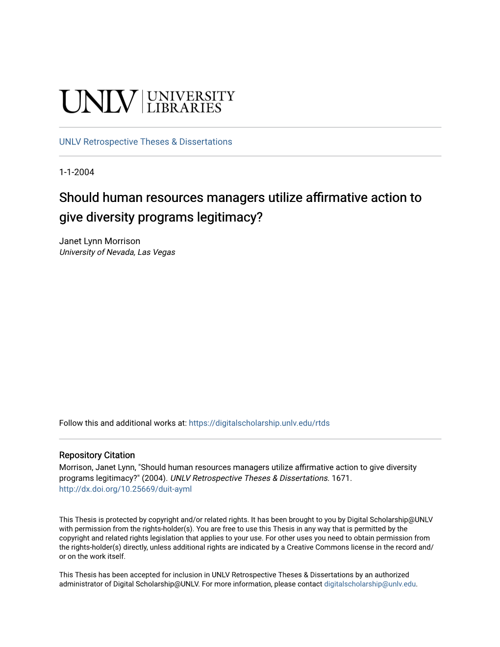 Should Human Resources Managers Utilize Affirmative Action to Give Diversity Programs Legitimacy?