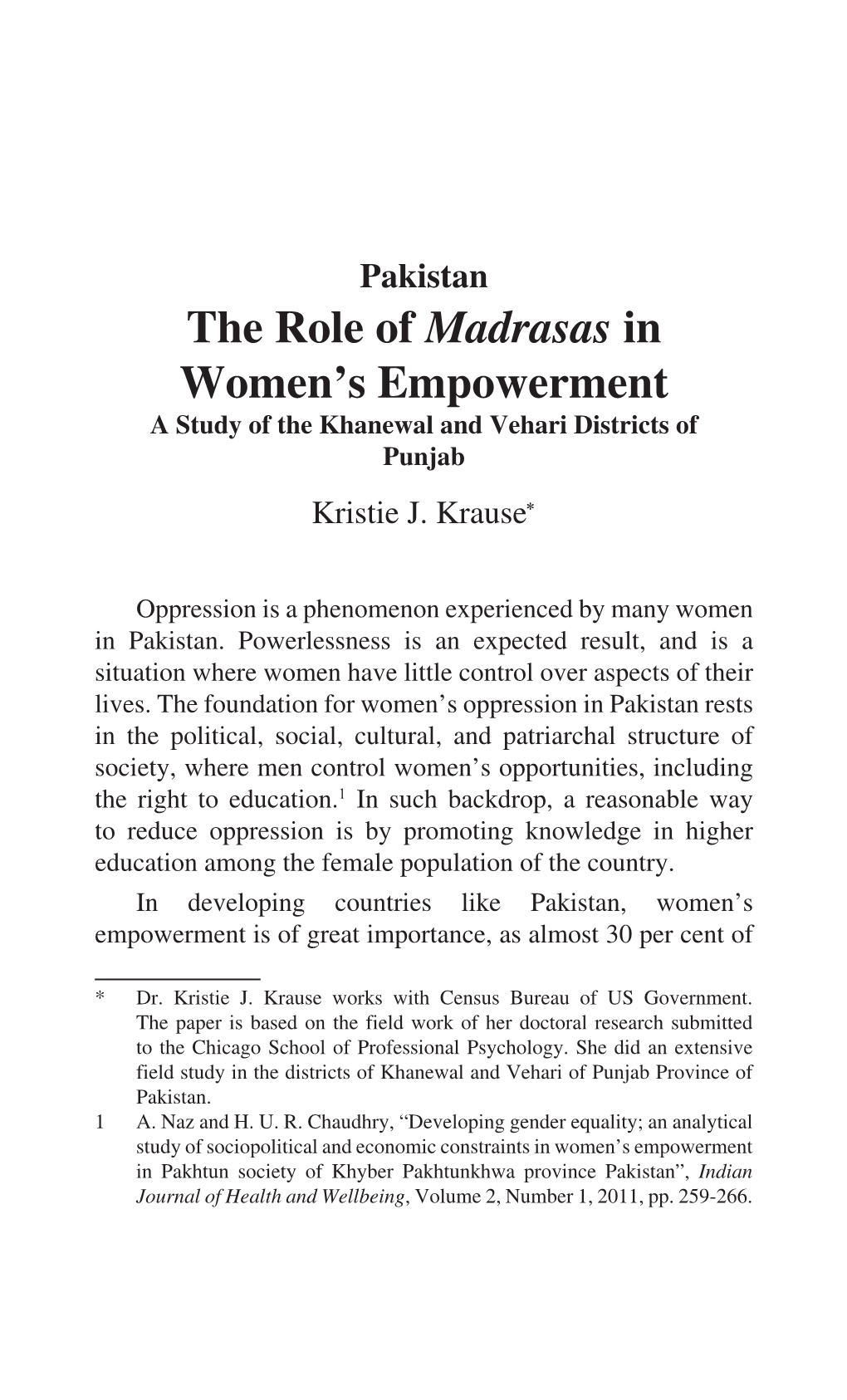 The Role of Madrasas in Women's Empowerment