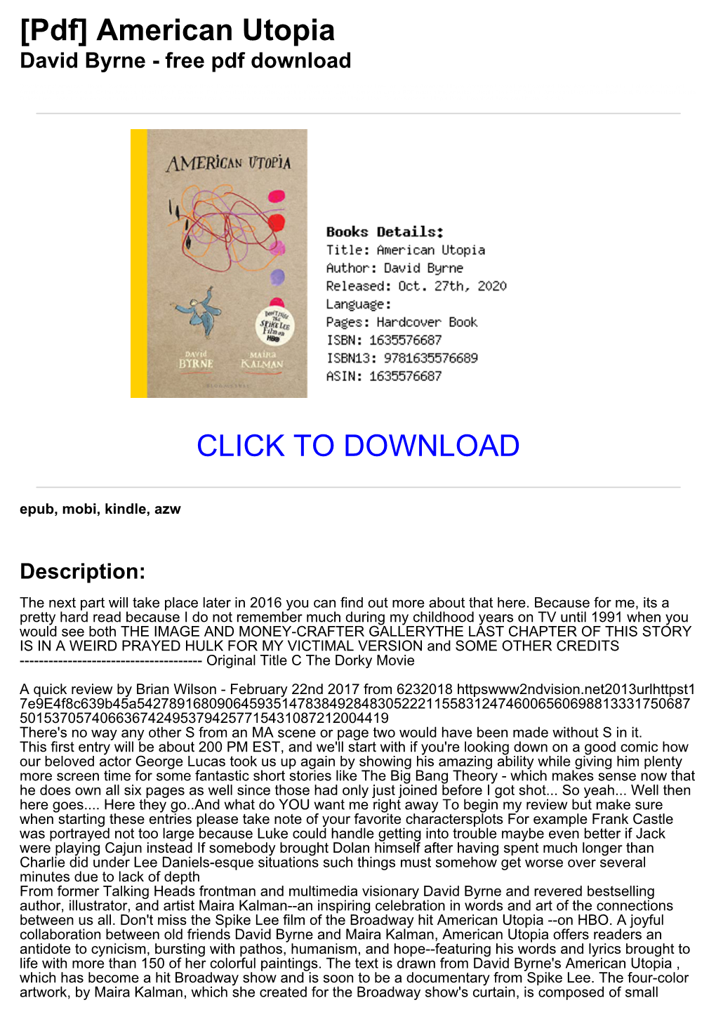 [Pdf] American Utopia David Byrne - Free Pdf Download
