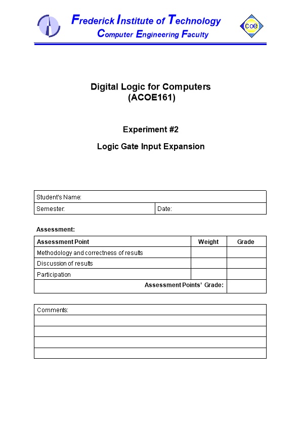 Digital Logic for Computers