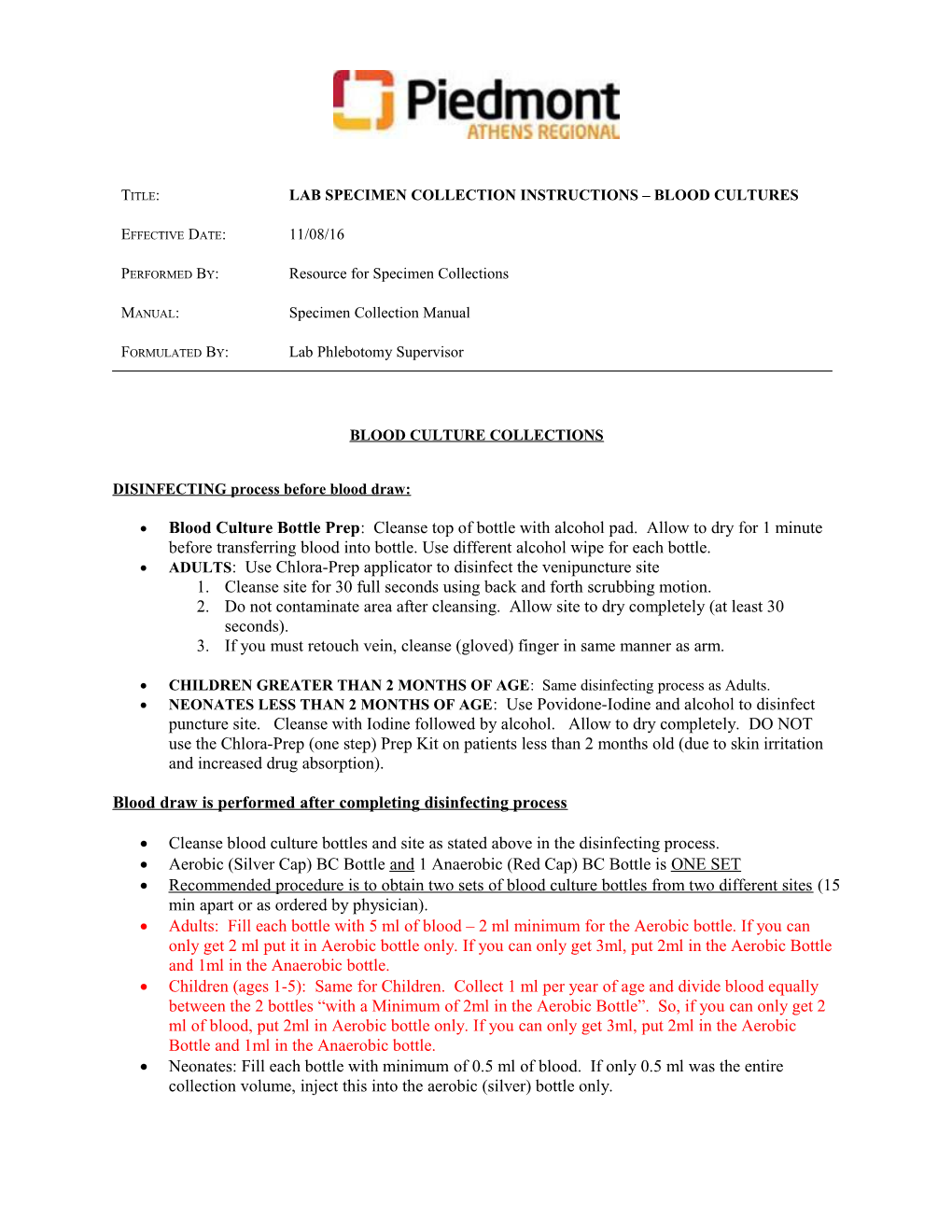 DISINFECTING Process Before Blood Draw