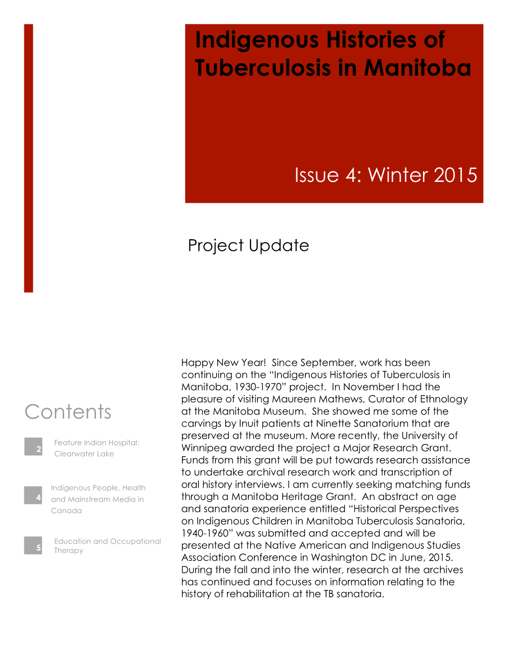 TB Newsletter Winter 2014-2015