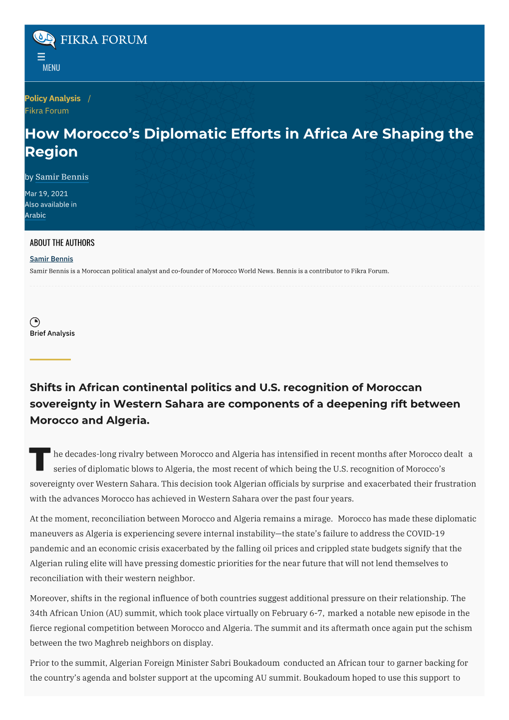 How Morocco's Diplomatic Efforts in Africa