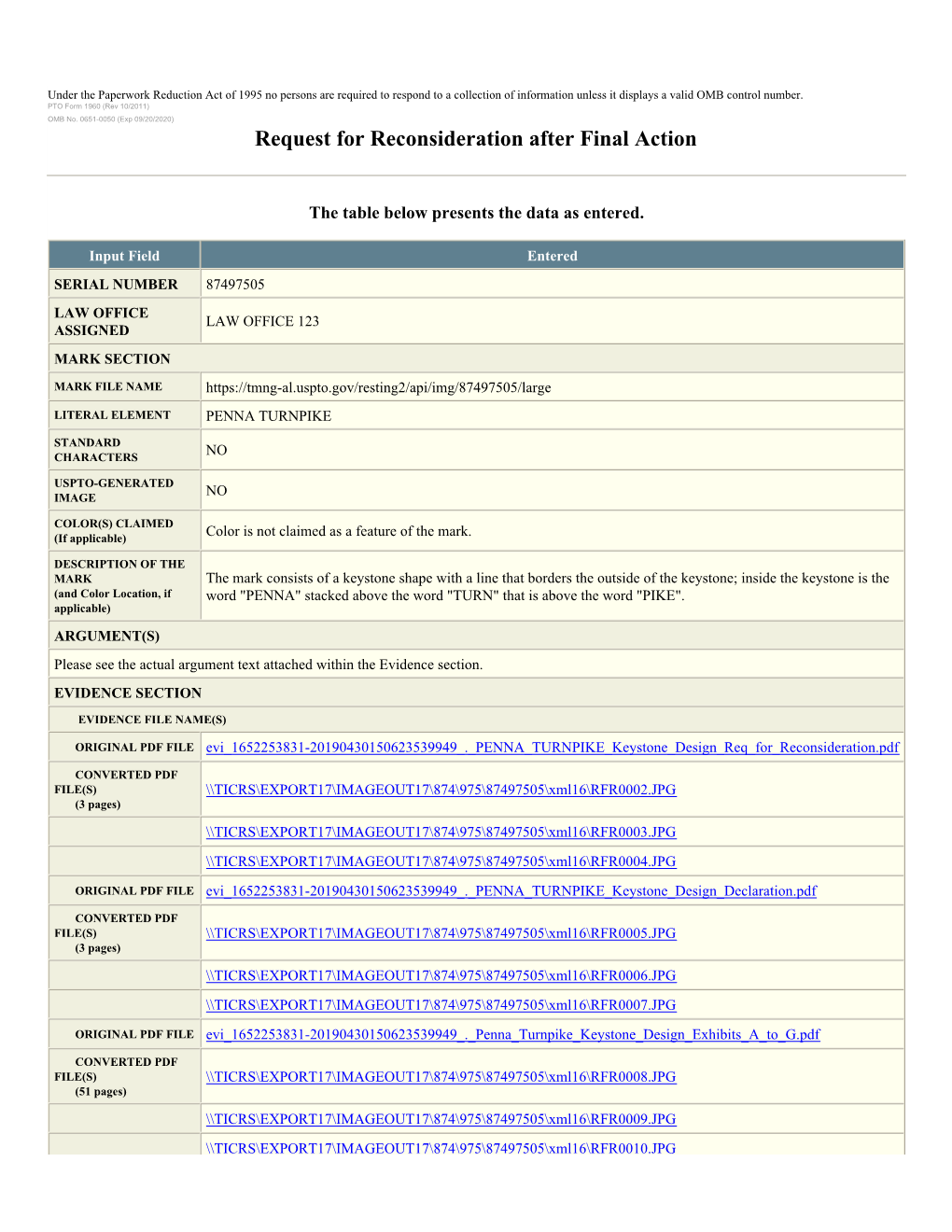 Pennsylvania Turnpike Commission Trademark Law Office 123