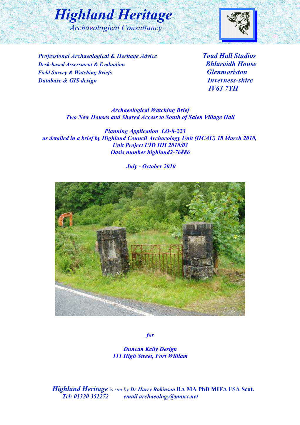 Highland Heritage Archaeological Consultancy