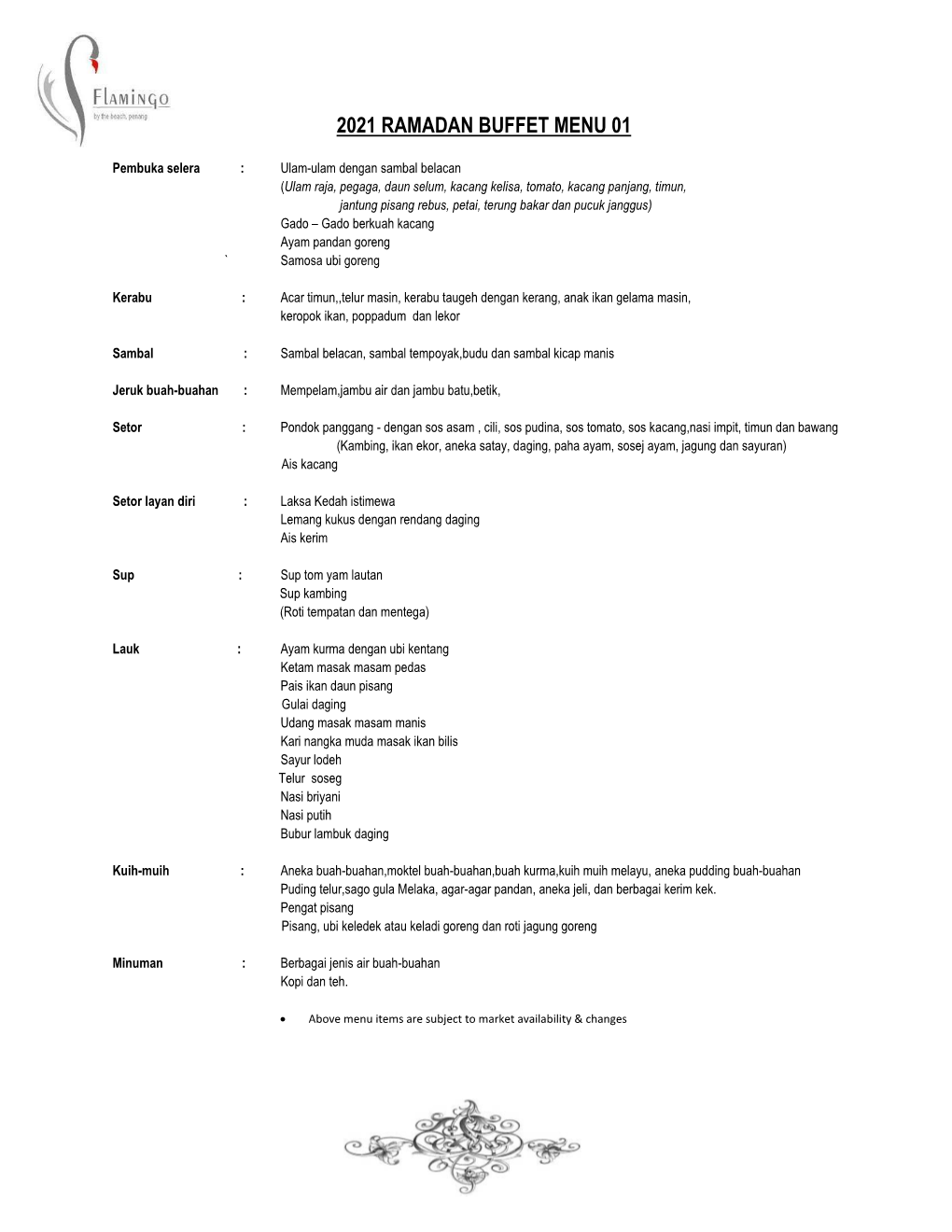 2021 Ramadan Buffet Menu 01