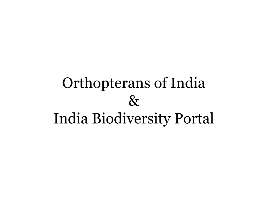 Orthopterans of India & India Biodiversity Portal