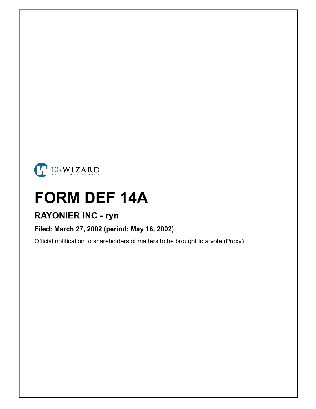 Form Def 14A