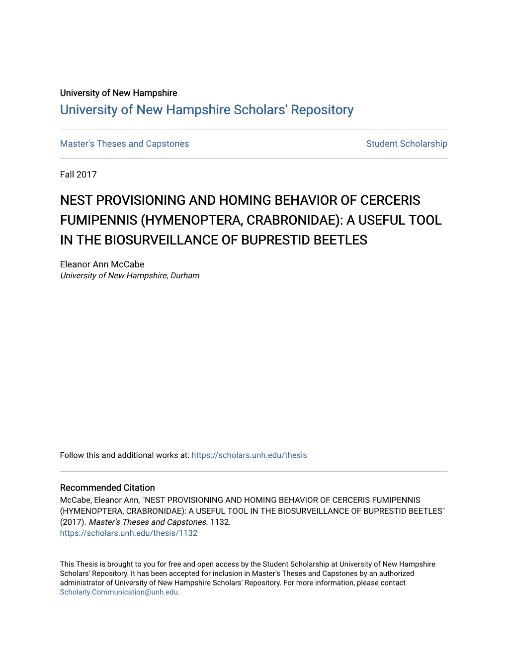 Hymenoptera, Crabronidae): a Useful Tool in the Biosurveillance of Buprestid Beetles