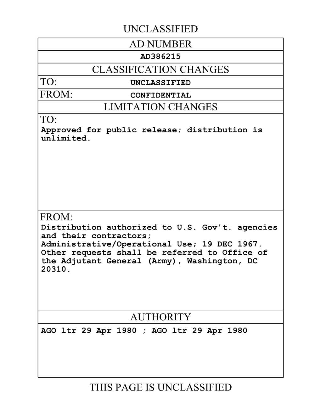 AM-P (M) (13 Dec 67) for OT RD-670798 19 December 1967