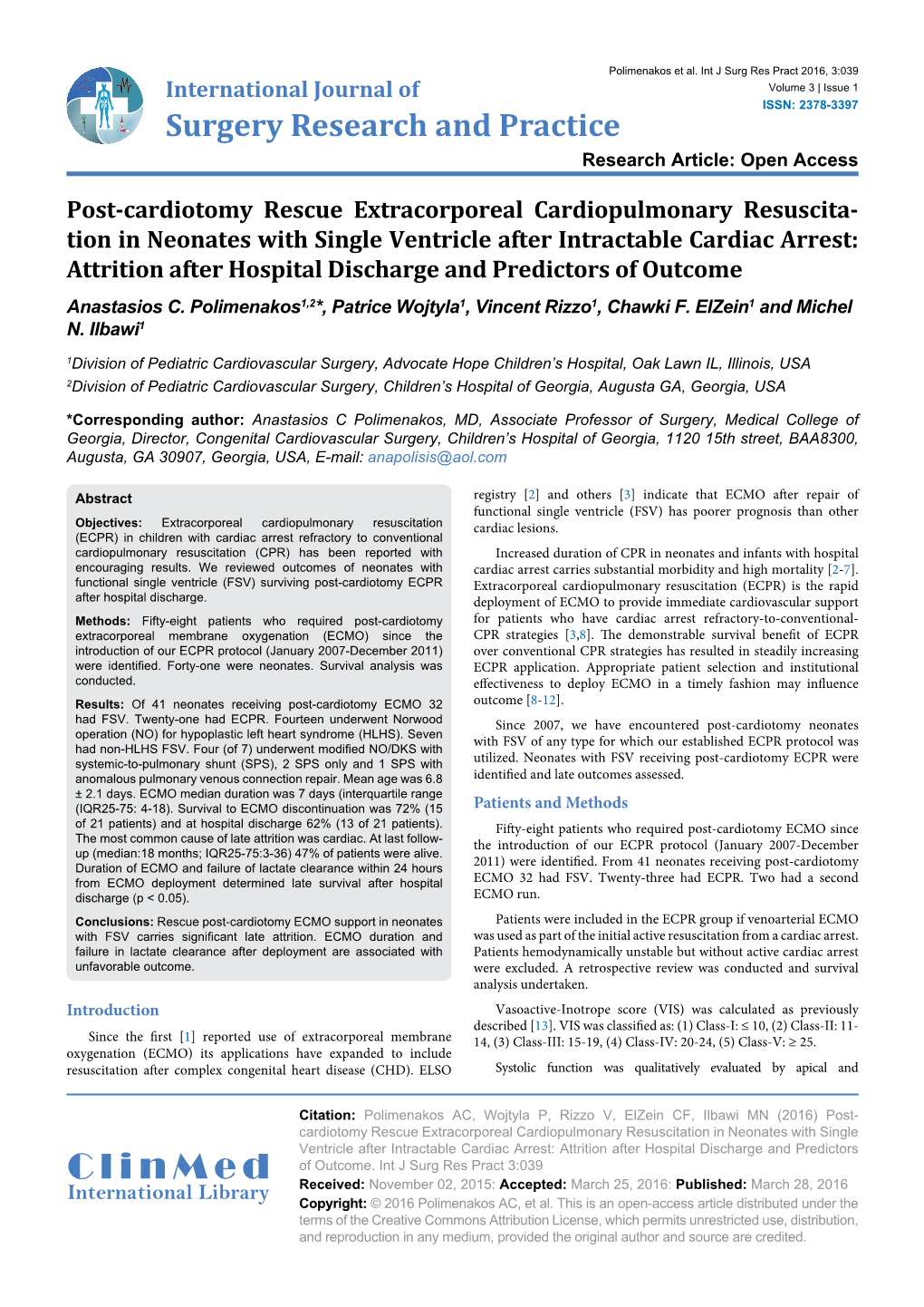 Post-Cardiotomy Rescue Extracorporeal Cardiopulmonary