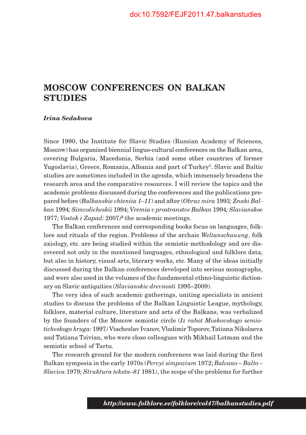 Moscow Conferences on Balkan Studies