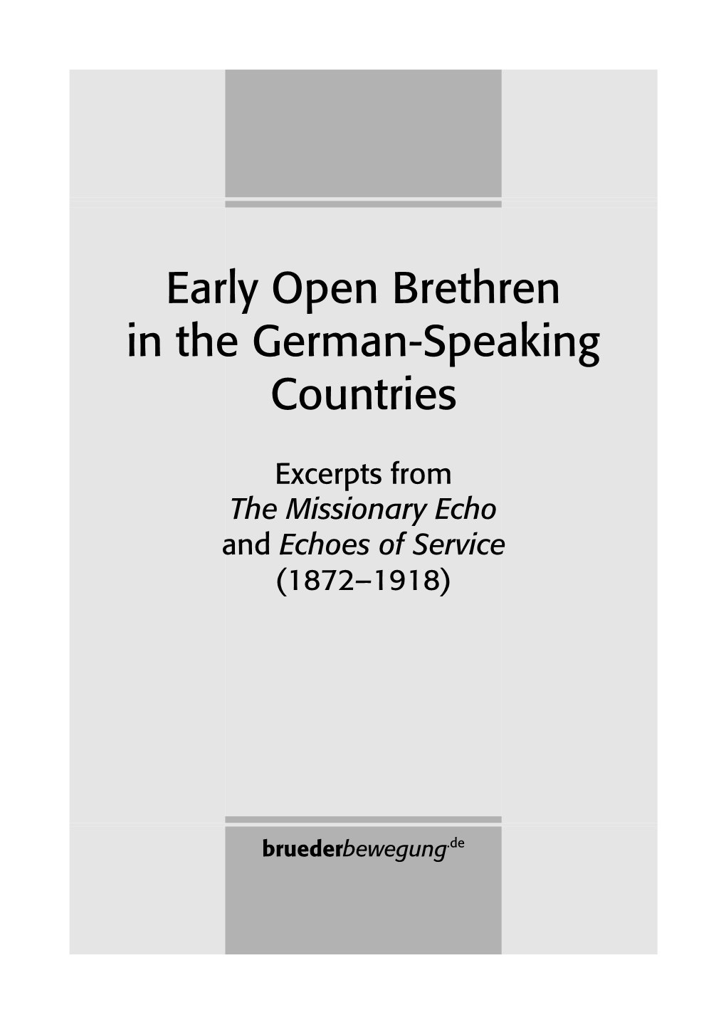 Early Open Brethren in the German-Speaking Countries