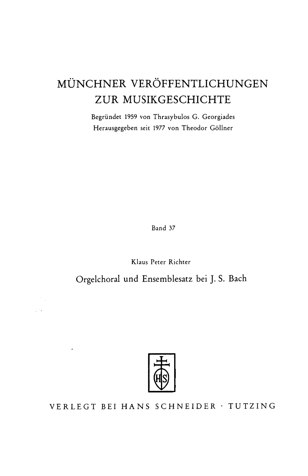 Orgelchoral Und Ensemblesatz Bei J. S. Bach