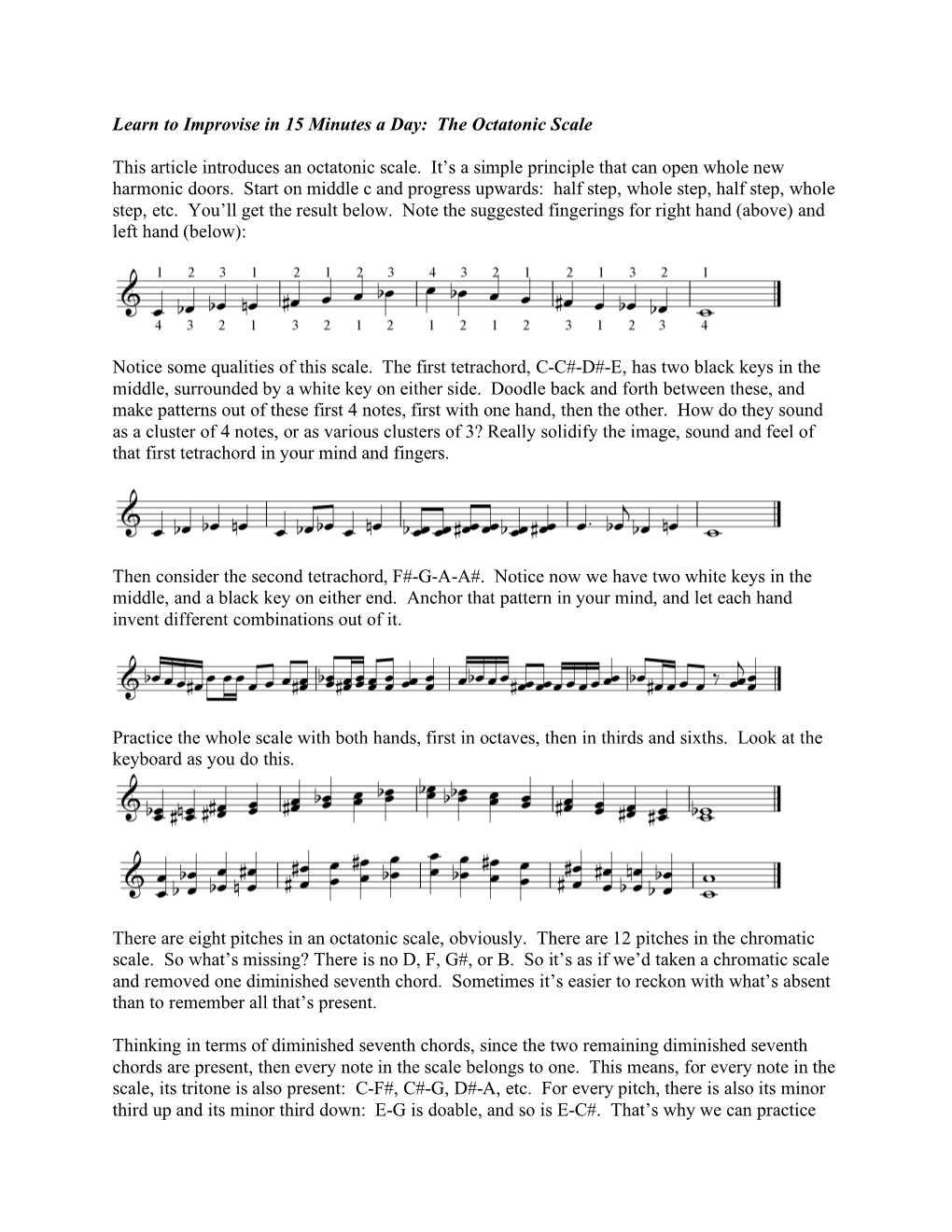 Intro to the Octatonic Scale