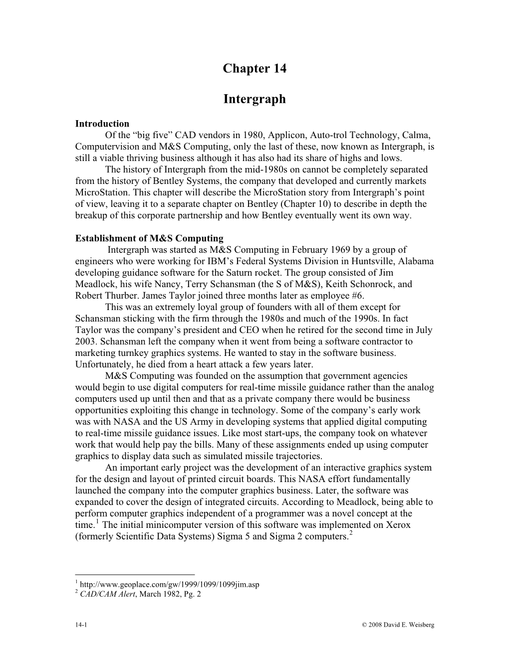 Chapter 14 Intergraph