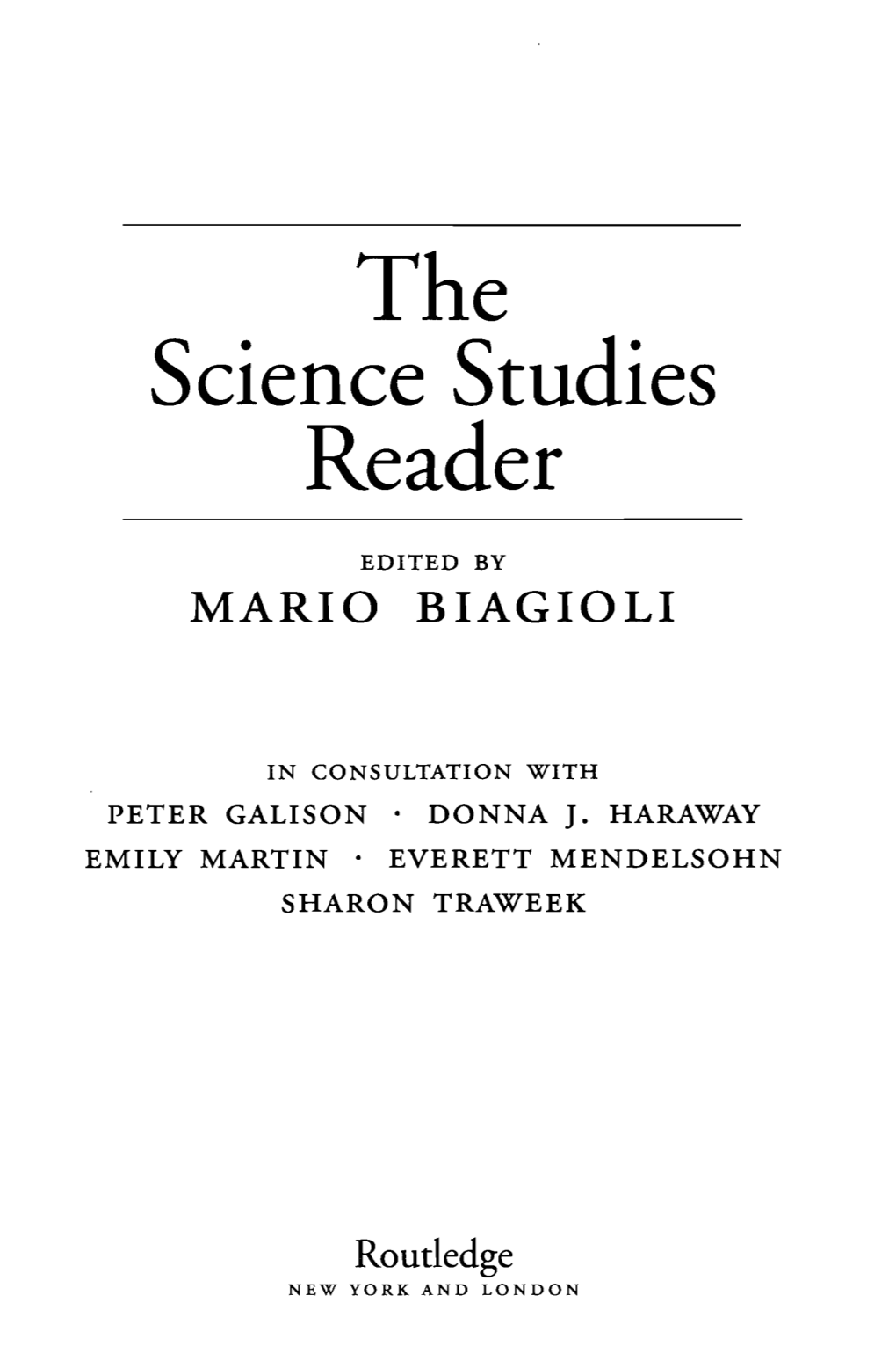 Science Studies Reader