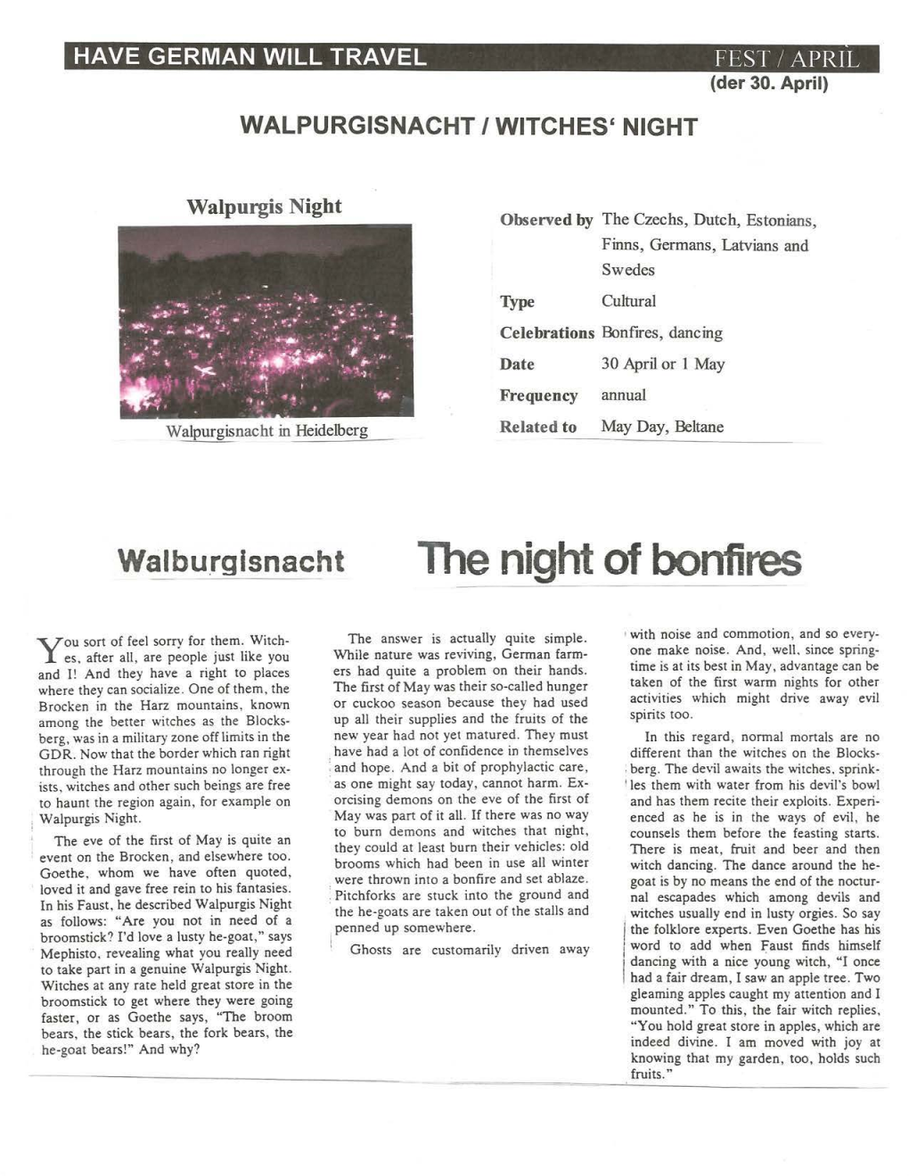 The Night of Bonfires