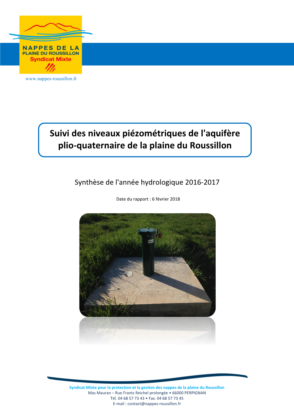 Suivi Des Niveaux Piézométriques De L'aquifère Plio-Quaternaire De La Plaine Du Roussillon