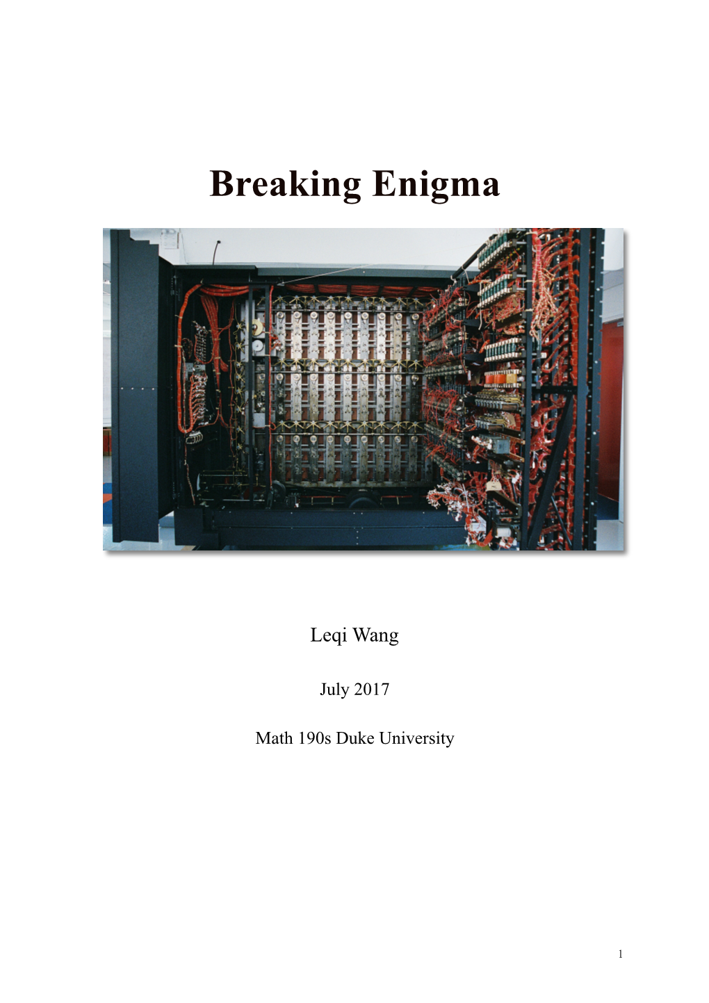 Breaking Enigma