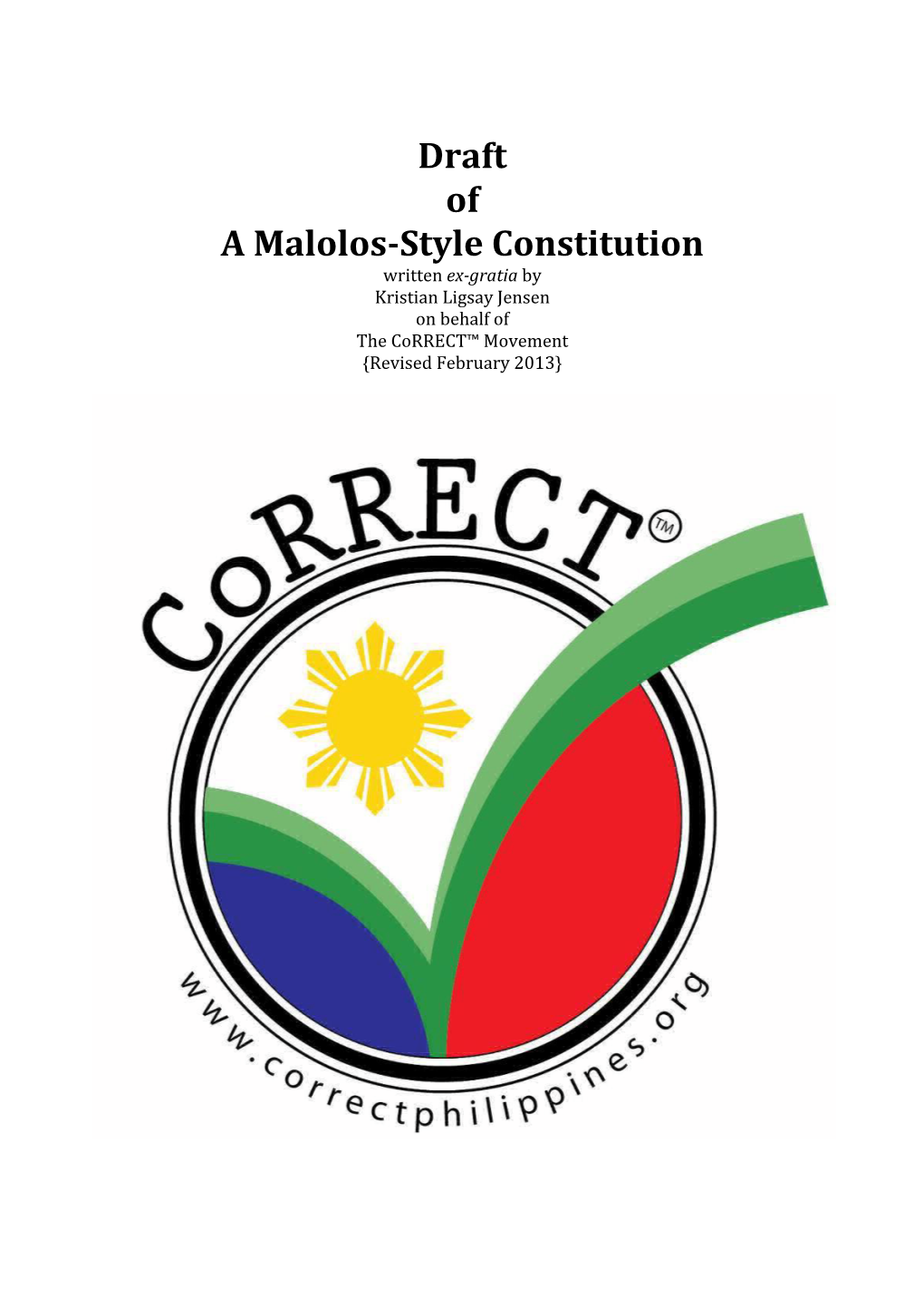Draft of a Malolosstyle Constitution
