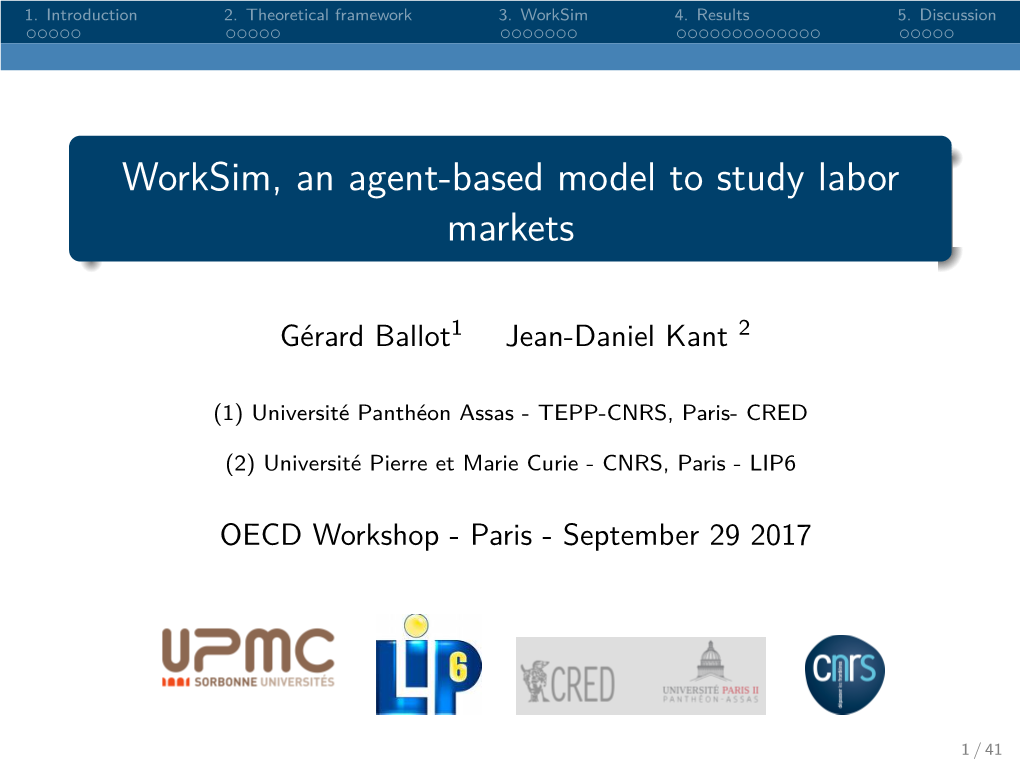 Worksim, an Agent-Based Model to Study Labor Markets