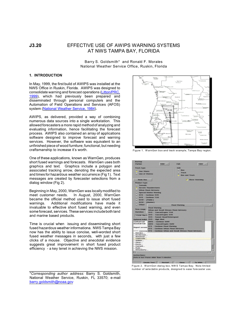 J3.20 Effective Use of Awips Warning Systems at Nws Tampa Bay, Florida