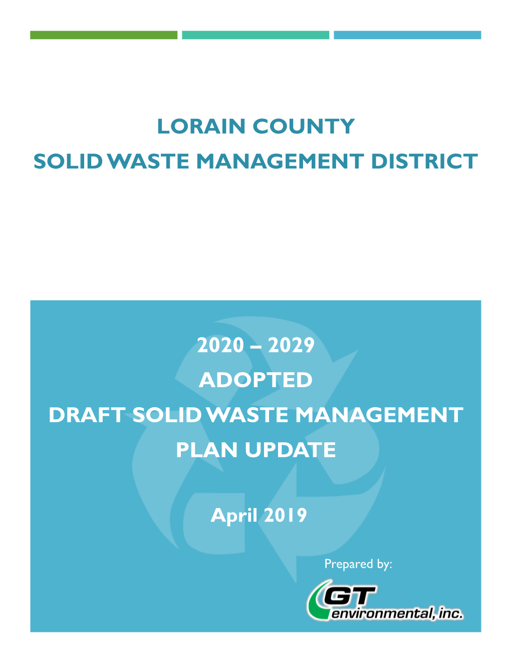 2020 – 2029 Adopted Draft Solid Waste Management Plan Update