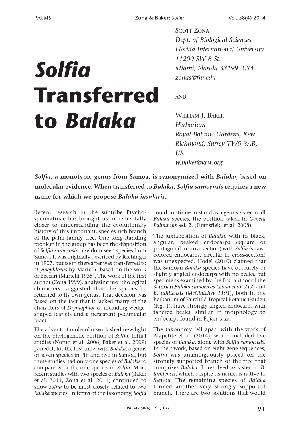 Solfia Transferred to Balaka