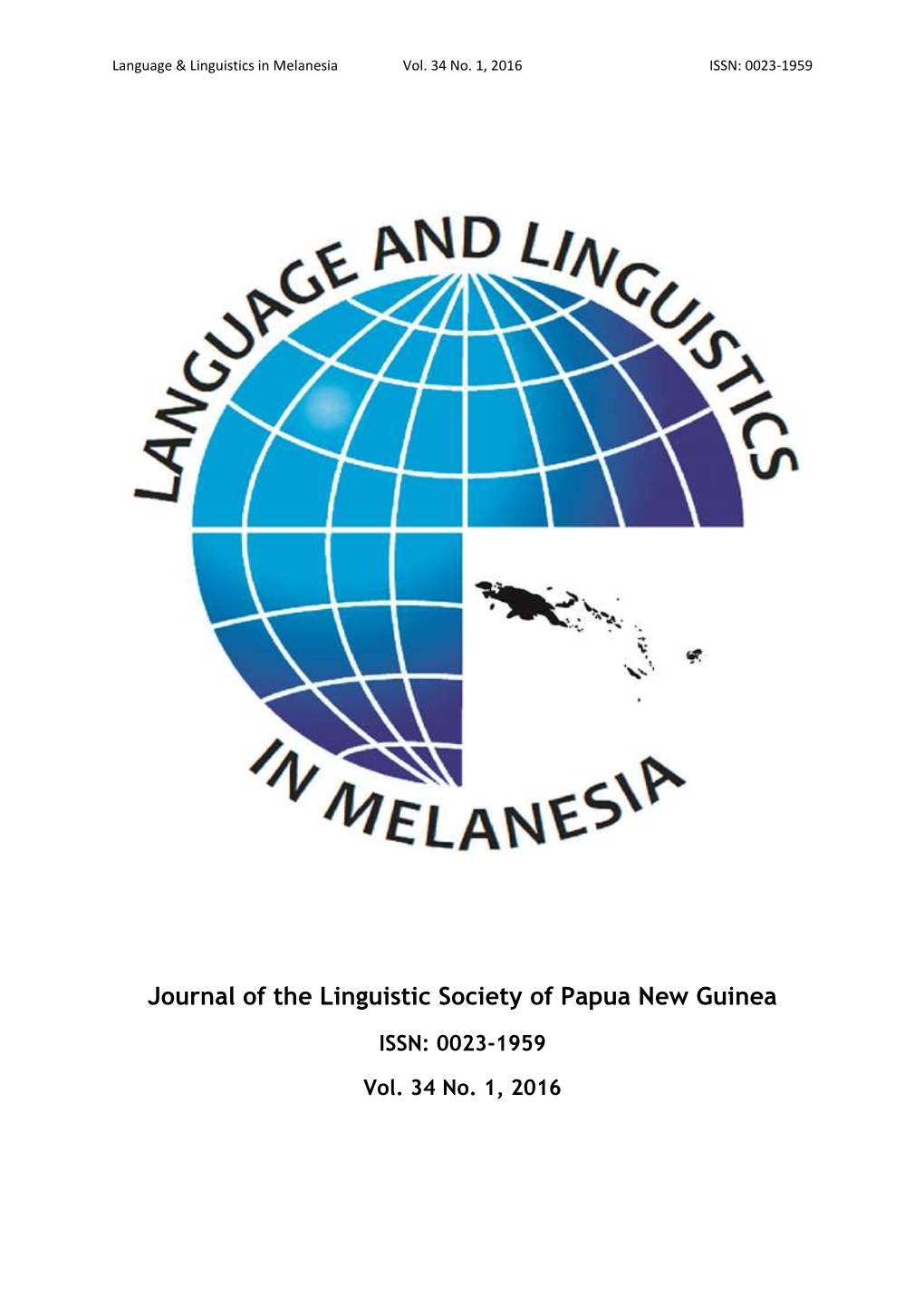 Journal of the Linguistic Society of Papua New Guinea