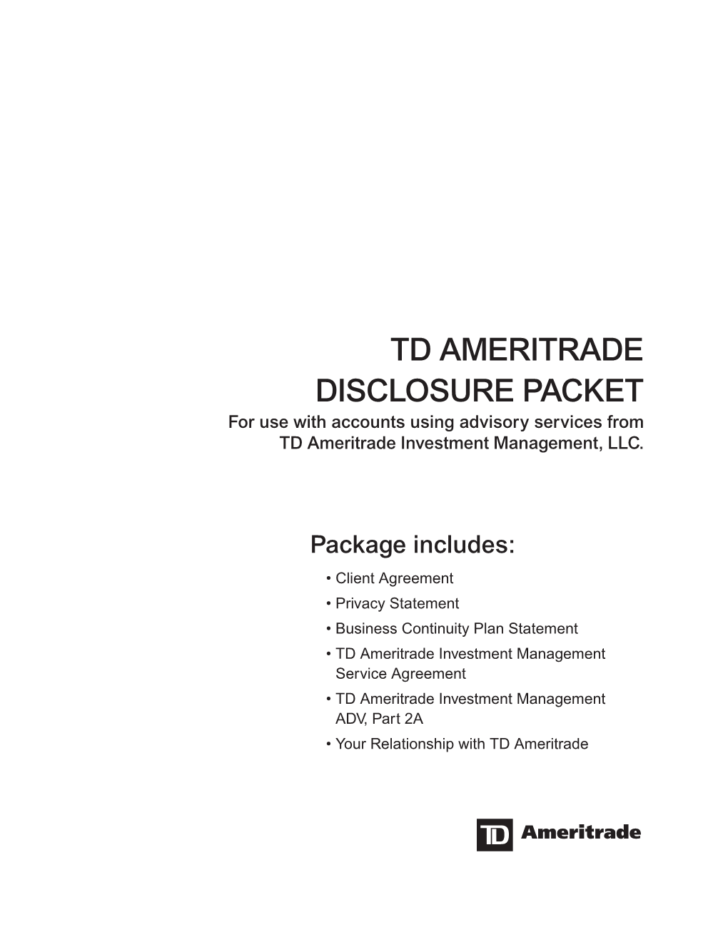 TDAIM Disclosure Packet-TDA 0821