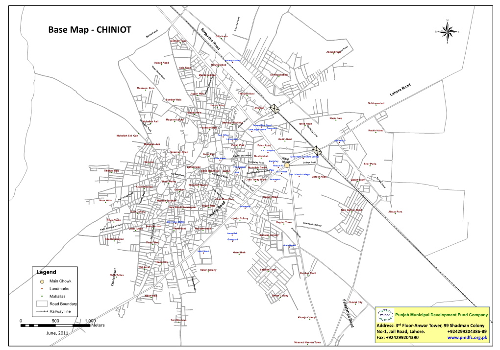 Chiniot Sargodha Road Base Map - CHINIOT Babu Rai Road Bund Road Gah Harla Bukhari Town