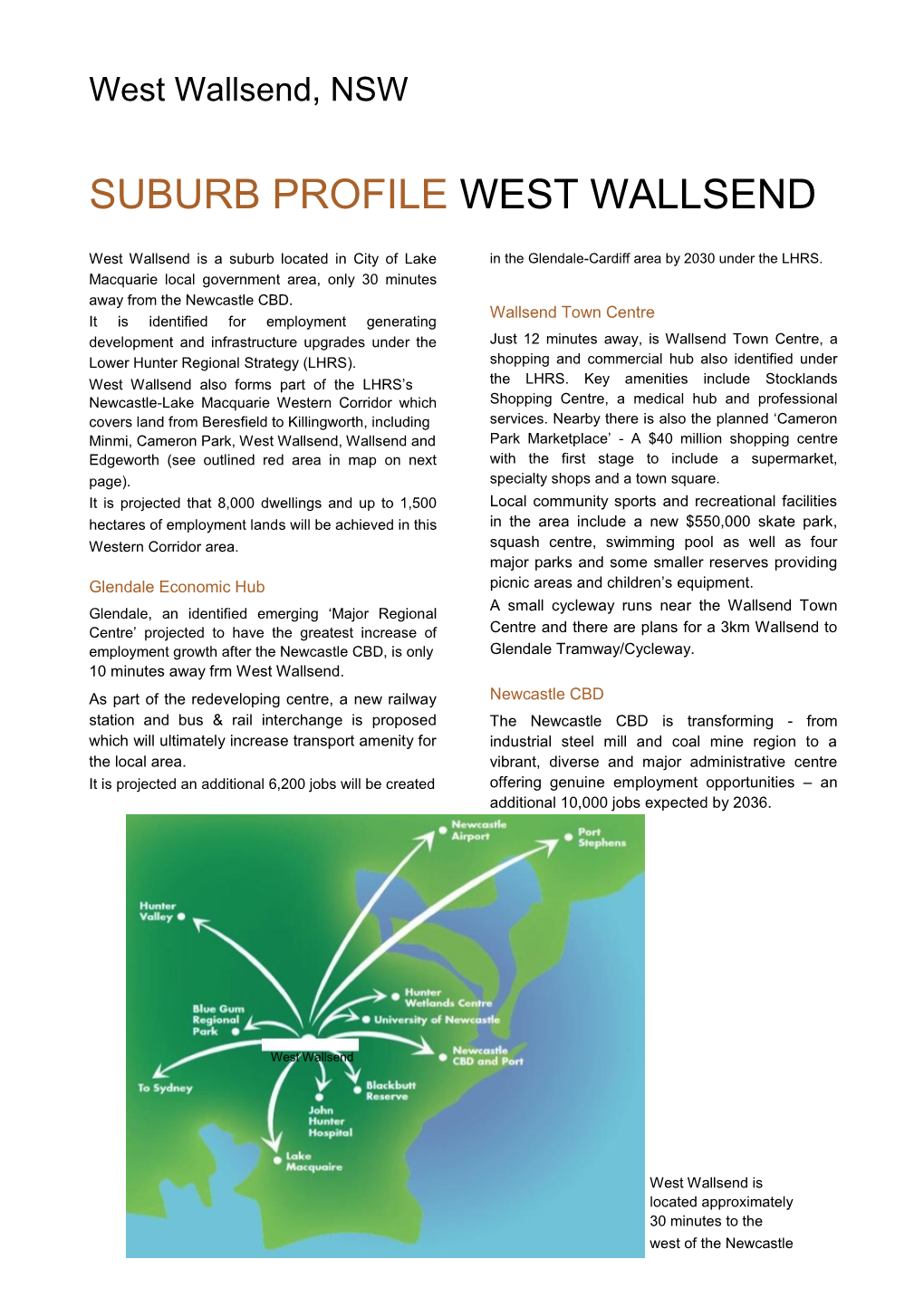 Suburb Profile West Wallsend