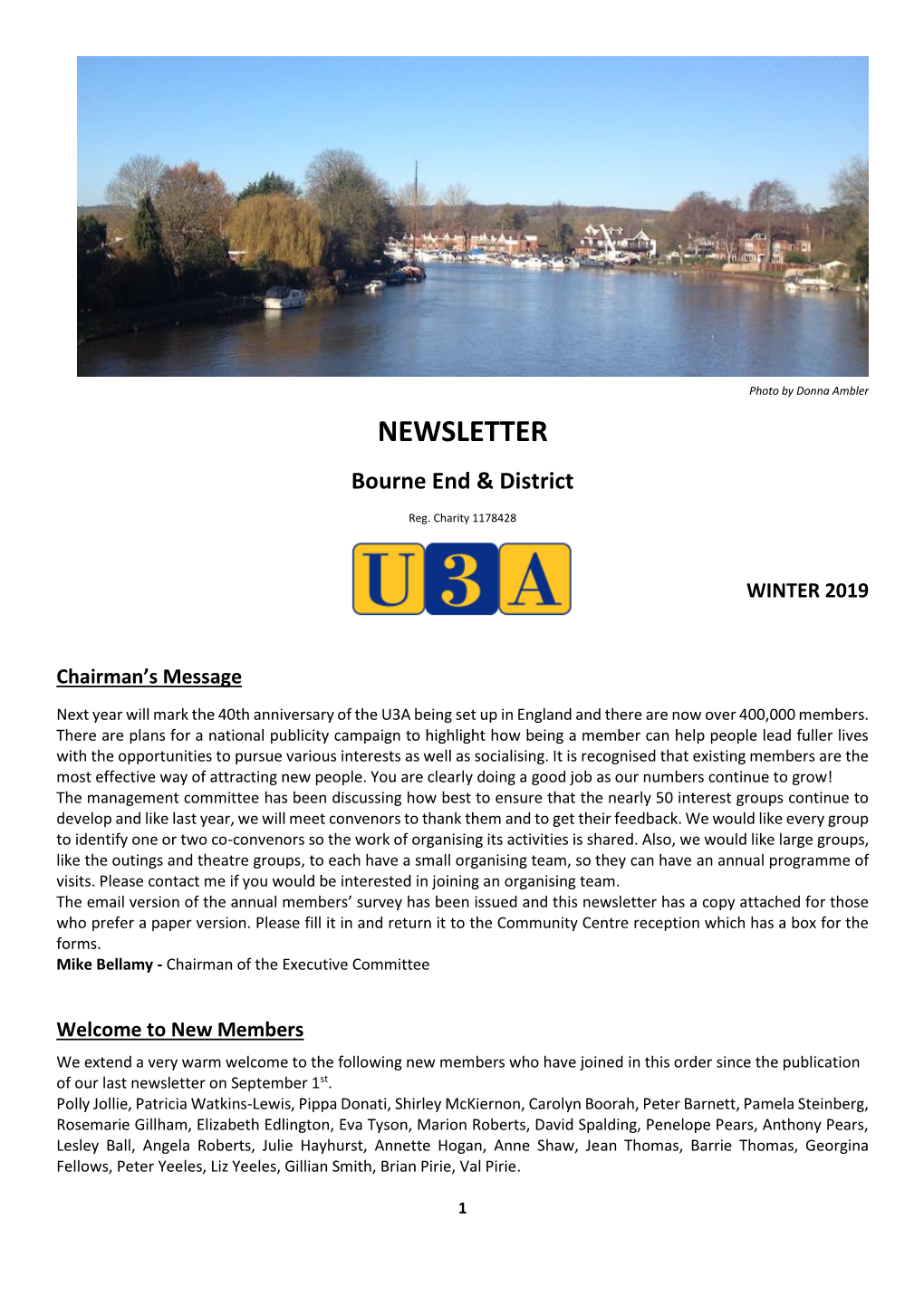 NEWSLETTER Bourne End & District