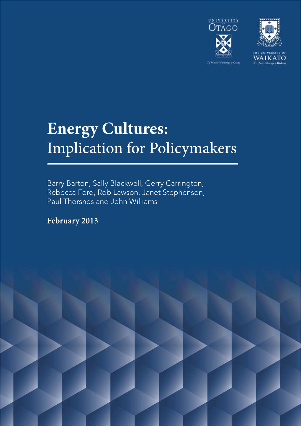 Energy Cultures: Implication for Policymakers